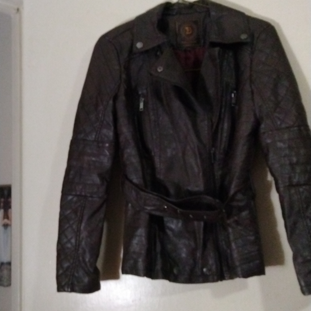 Chocolate Brown Faux Leather Jacket